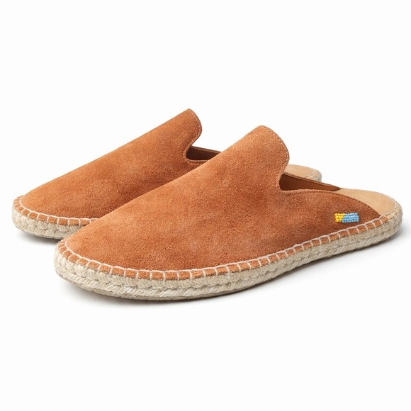 Ubuntu Lamu Mule Men's Suede Espadrille Brown Slip On Size 11 Handmade In Kenya